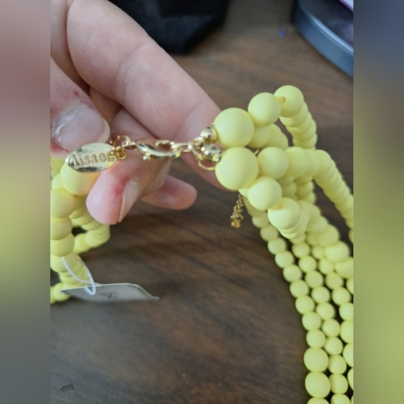 Lisa e yellow 5 stand statement necklace - Picture 3 of 5